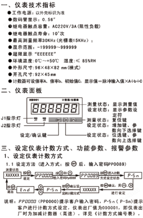 计数器增量编码器信号显示仪数显仪表HB961