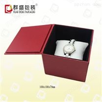 深圳订做高档纸质手表盒 高大上红色左开翻盖纸质手表盒子
